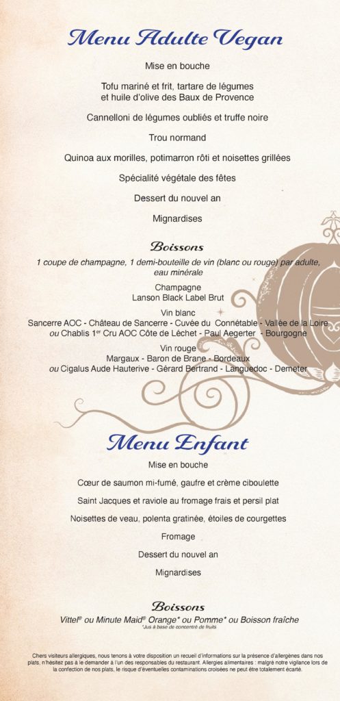 Les menus du Réveillons du Nouvel An 2019-2020 - Infos Pratiques